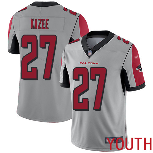 Atlanta Falcons Limited Silver Youth Damontae Kazee Jersey NFL Football #27 Inverted Legend->atlanta falcons->NFL Jersey